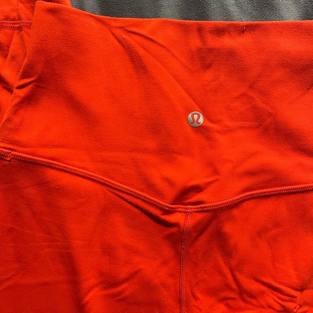 Lululemon High-Rise Leggings in Bright Red-Orange